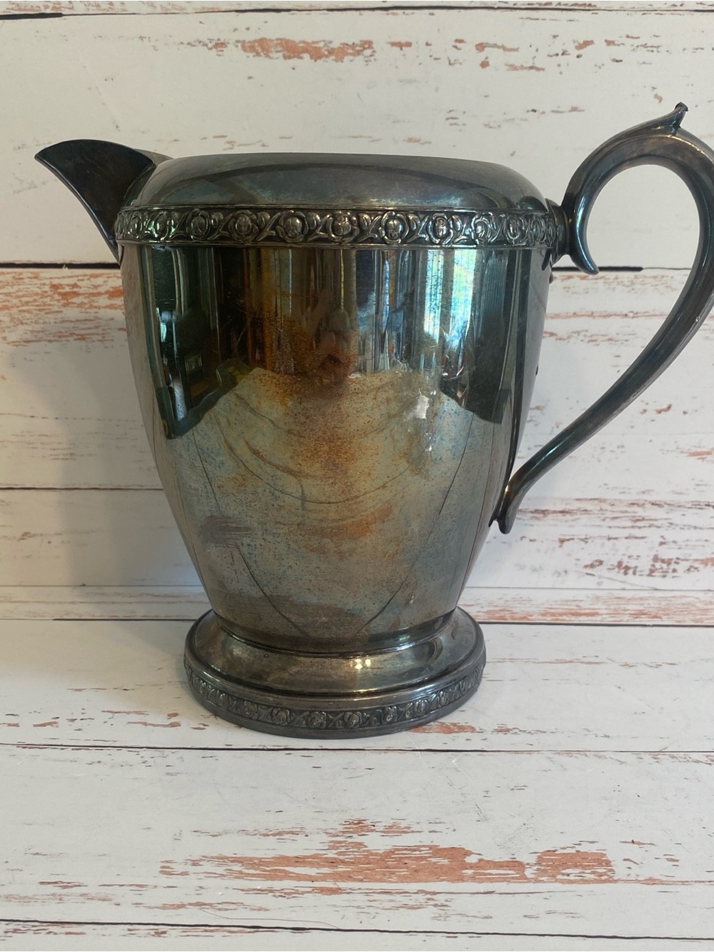 Vintage F.B. Roger’s  Silver Plated Pitcher with Ornate Trim